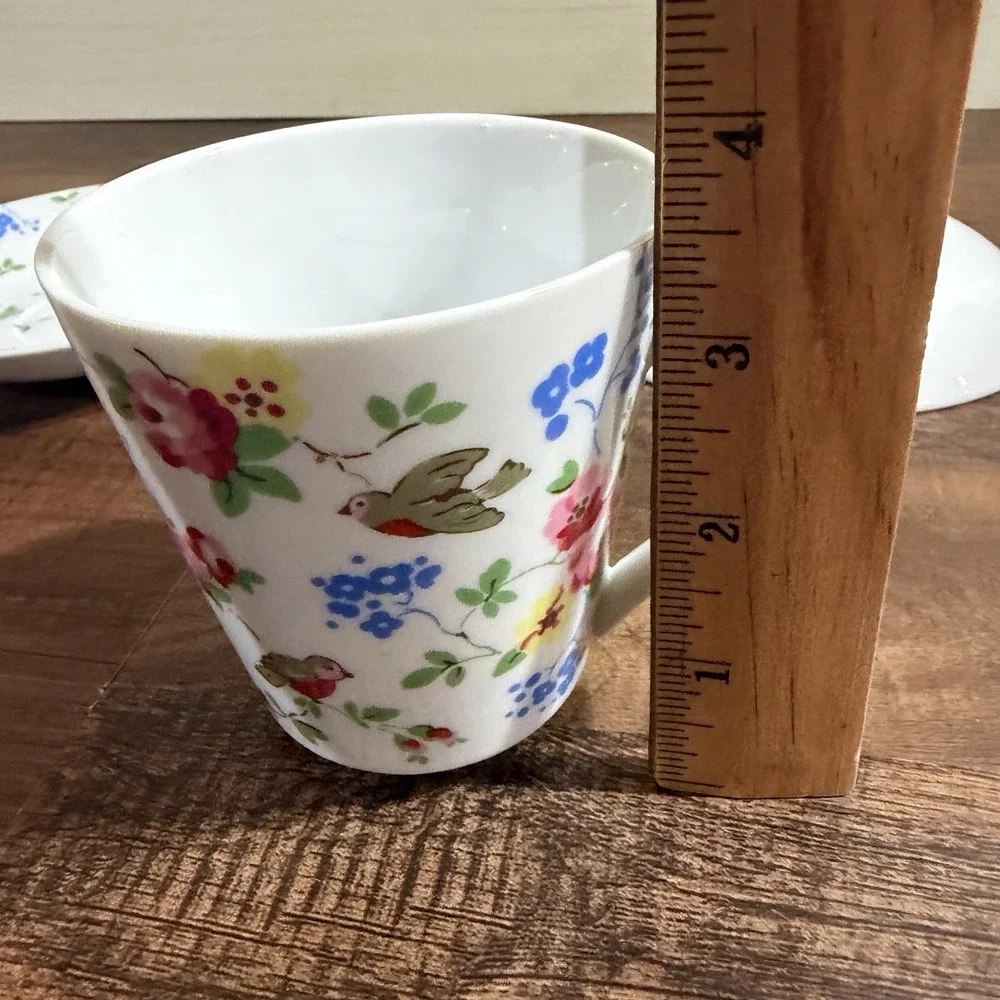 Cath Kidston Little Birds 5pc Breakfast Tea Cup Saucer Bowl Set
